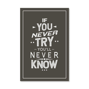 Never Try Never Know Canvas Art Clock Canvas