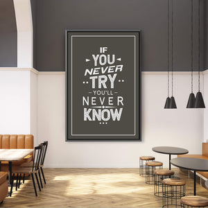 Never Try Never Know Clock Canvas