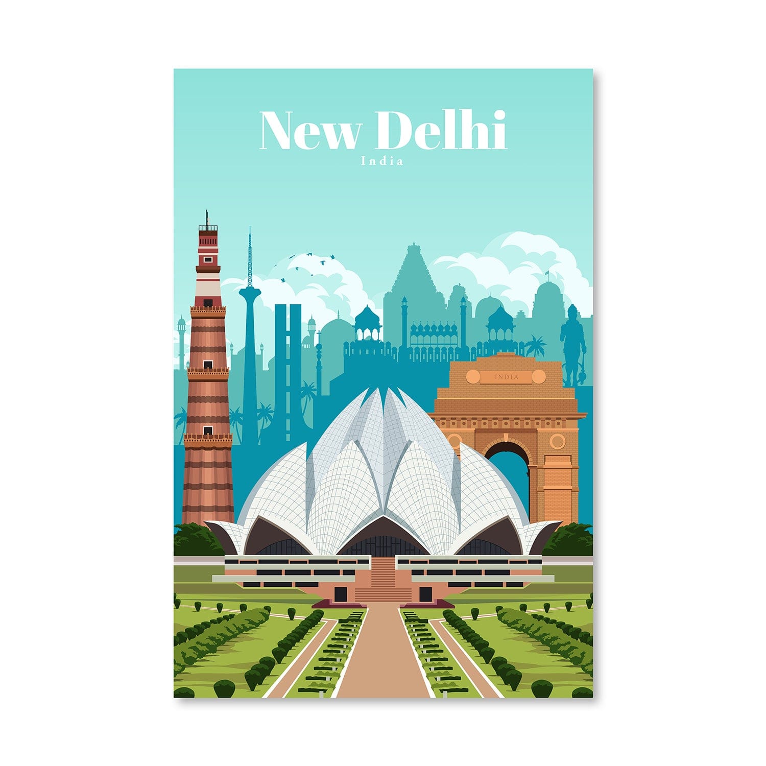 New Delhi Canvas - Studio 324 Art Clock Canvas