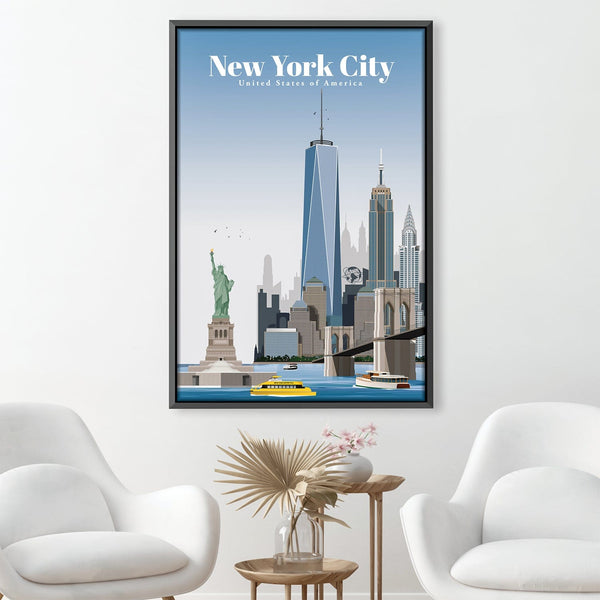 New York City Canvas - Studio 324 Art Clock Canvas