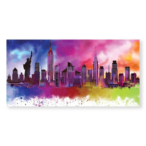 New York Colors Canvas Art Clock Canvas