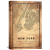 New York Vintage Map Canvas Art Clock Canvas