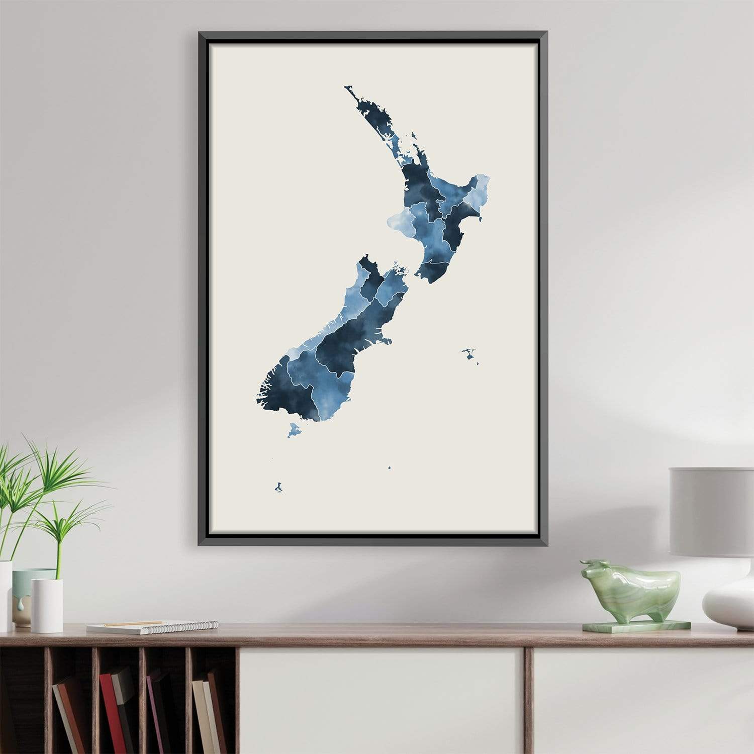 New Zealand Watercolor Canvas Art Clock Canvas