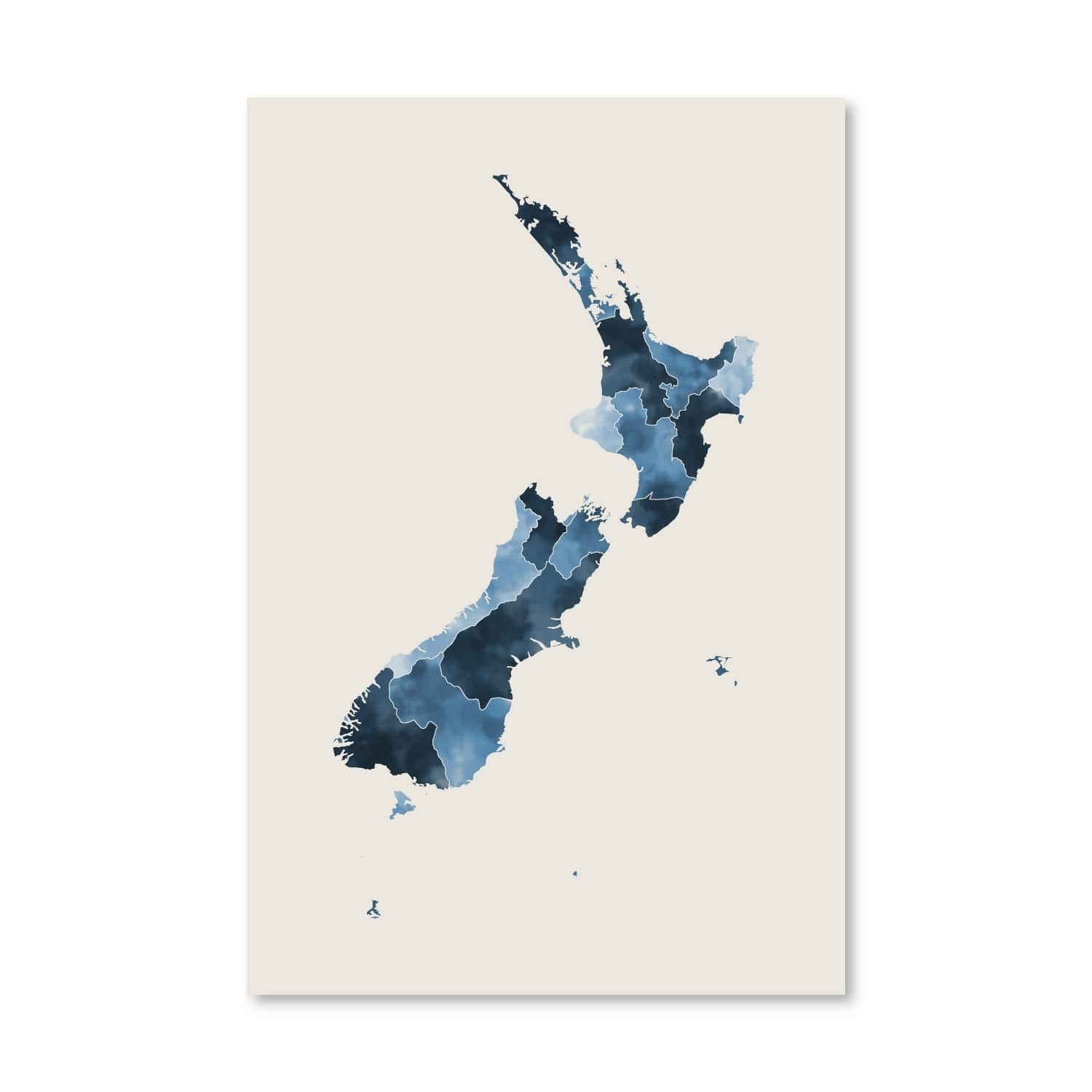 New Zealand Watercolor Canvas Art Clock Canvas