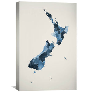 New Zealand Watercolor Canvas Art 30 x 45cm / Unframed Canvas Print Clock Canvas