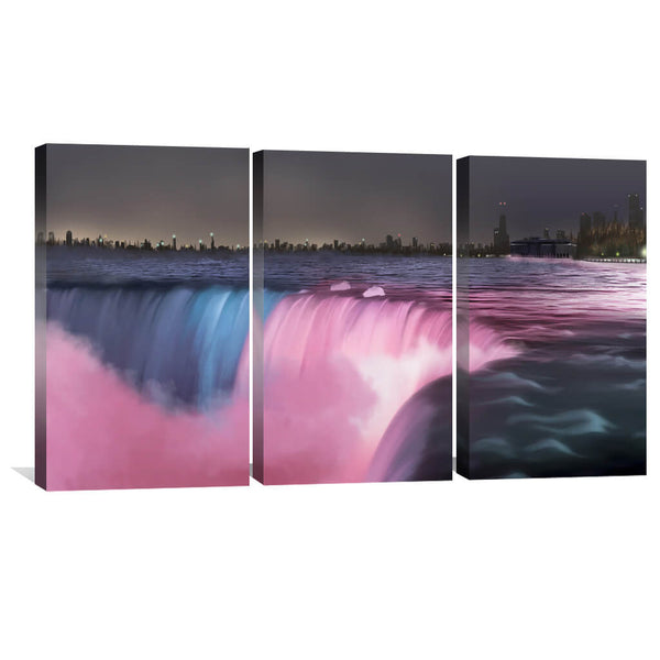Niagara Falls Canvas Art Set of 3 / 40 x 60cm / Unframed Canvas Print Clock Canvas