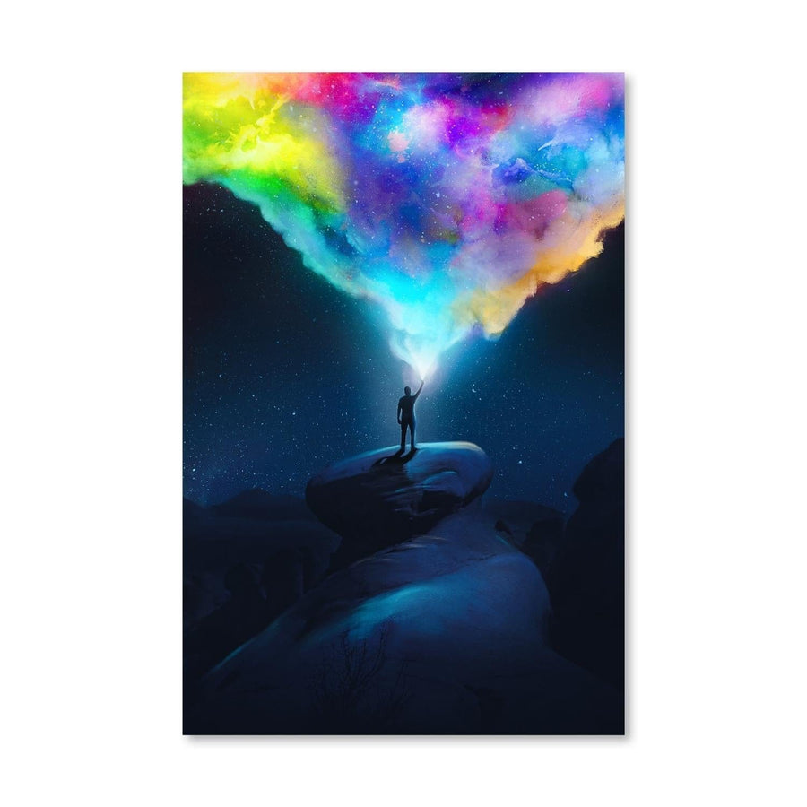 Night Lights of Color Canvas Art Clock Canvas