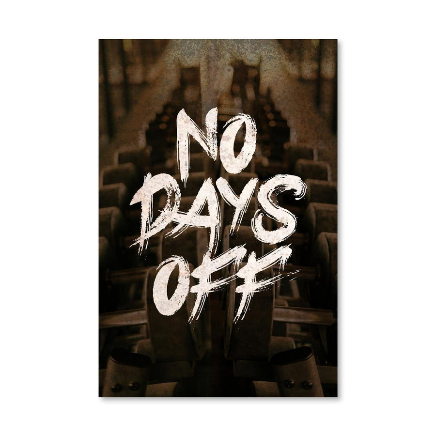 No Days Off Canvas Art Clock Canvas