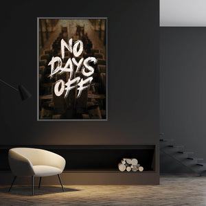 No Days Off Clock Canvas