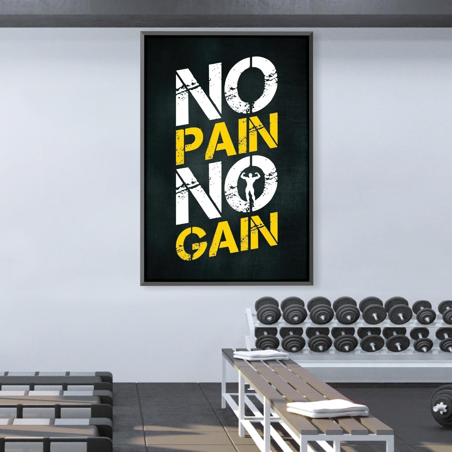 No Pain No Gain Canvas Art Clock Canvas