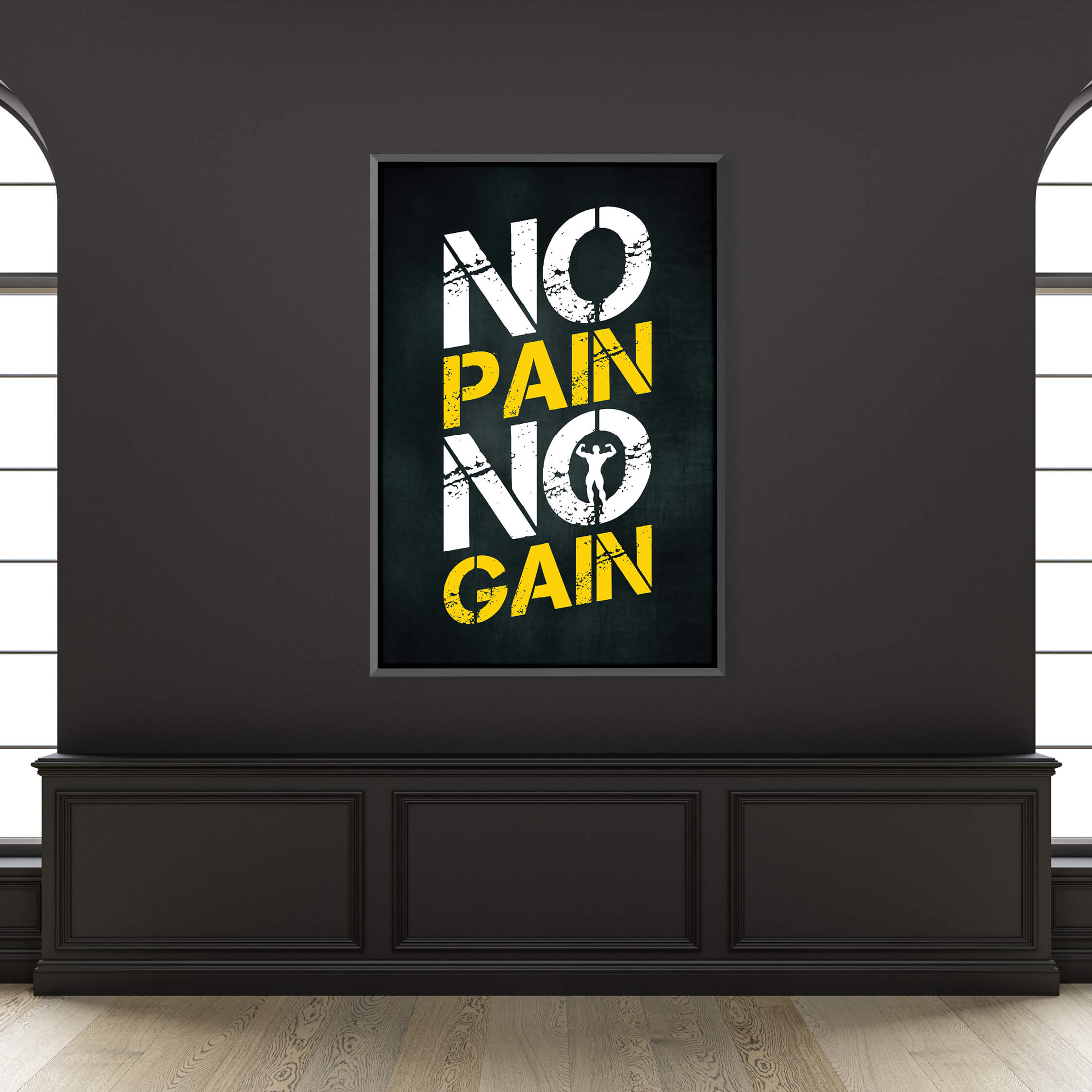 No Pain No Gain Clock Canvas