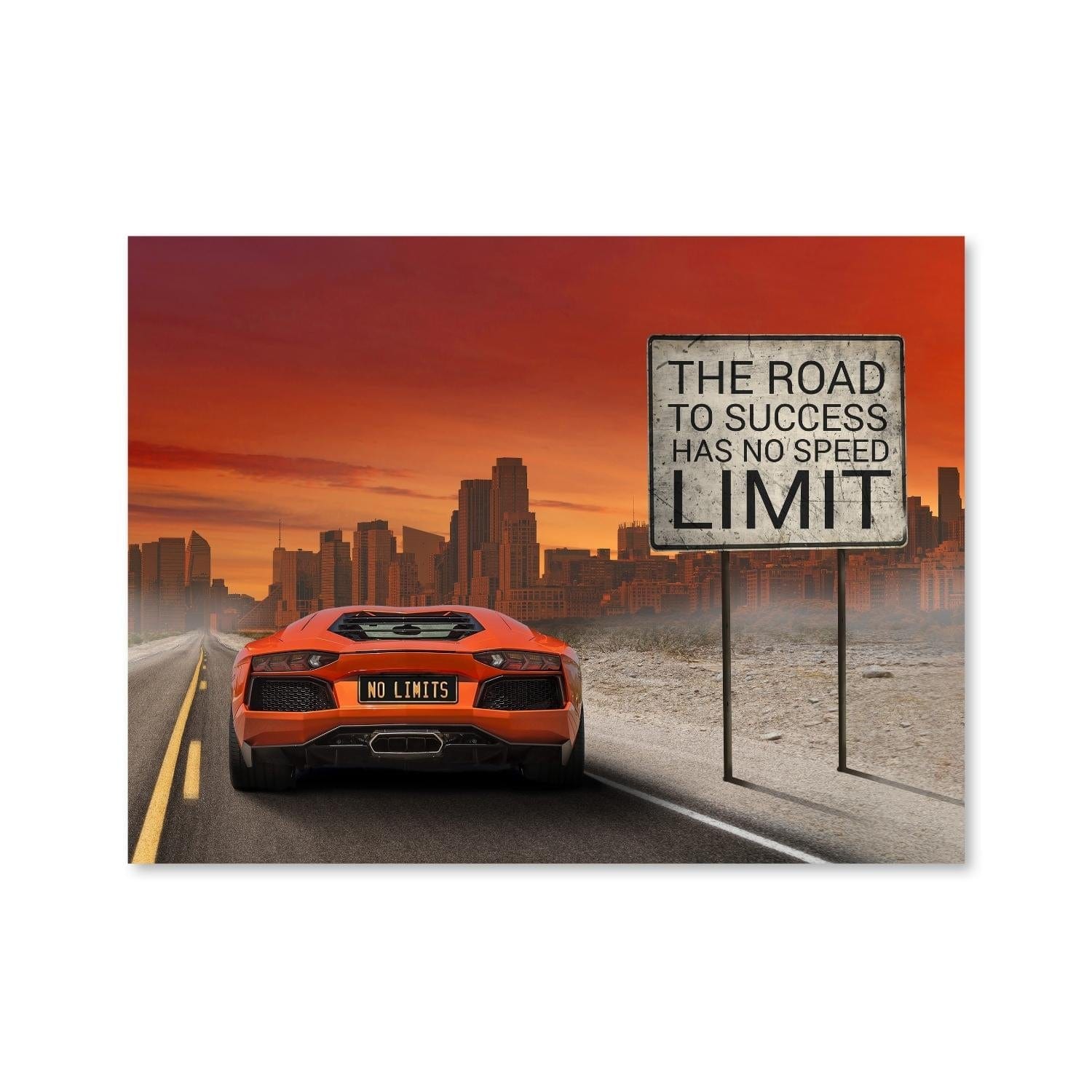 No Speed Limits Canvas Art Clock Canvas