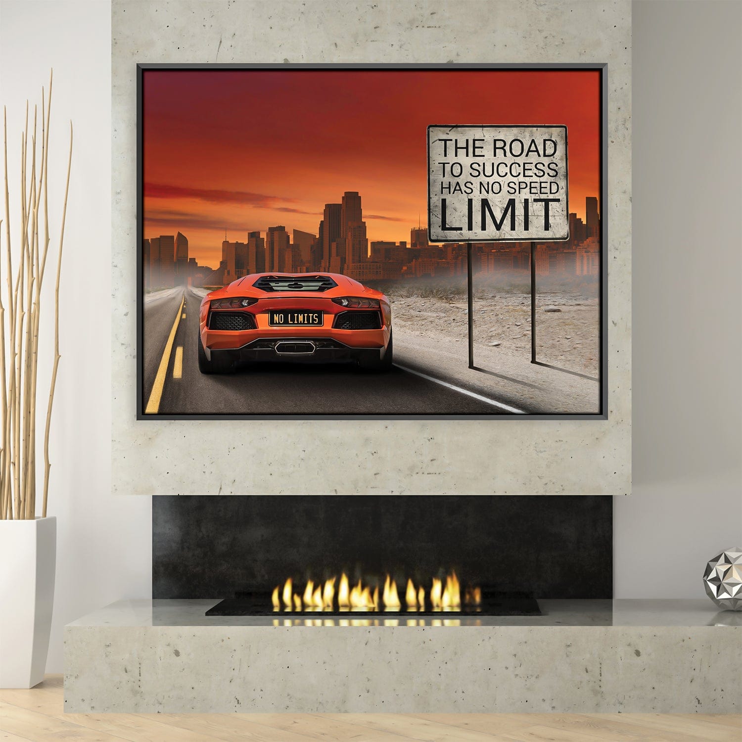 No Speed Limits Canvas Art Clock Canvas