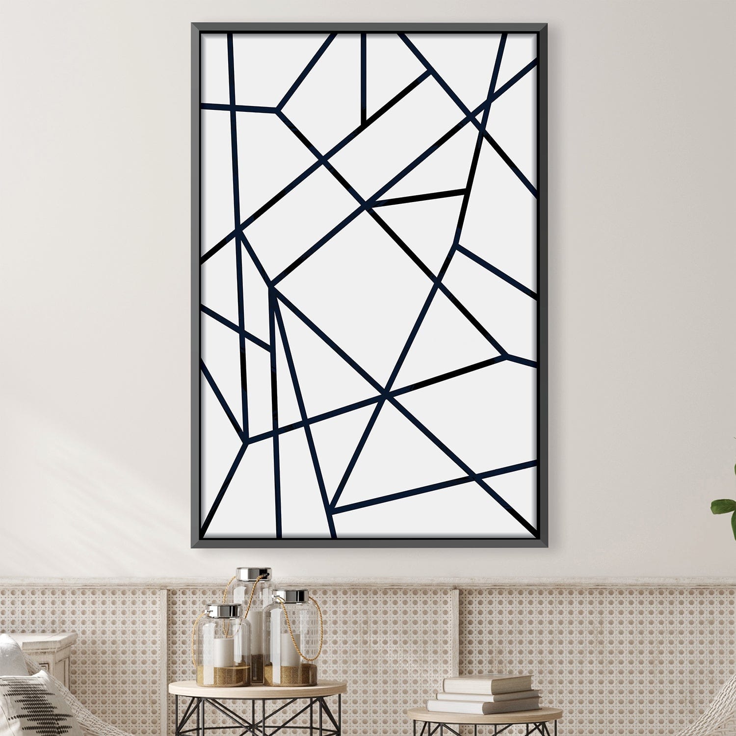 Noir Abstract Lines Canvas product thumbnail