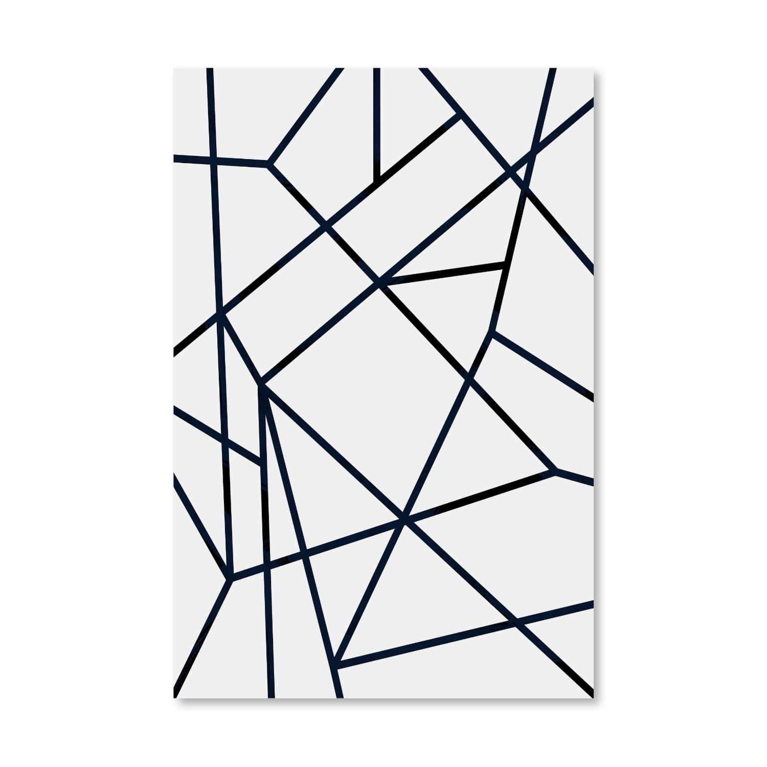 Noir Abstract Lines Canvas Art Clock Canvas