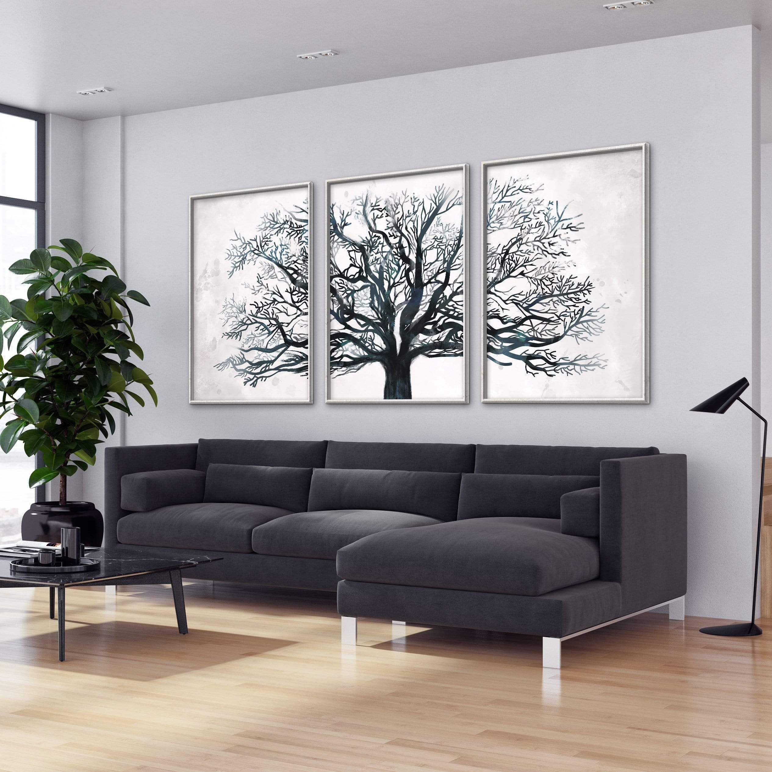 Noir Branches Canvas Art Clock Canvas