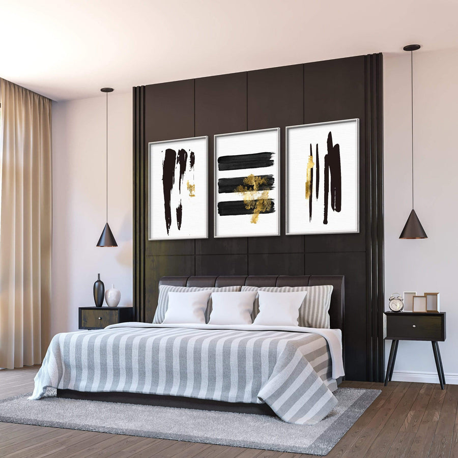 Noir Brush Work Canvas Art Clock Canvas