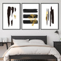 Noir Brush Work Canvas Art Clock Canvas