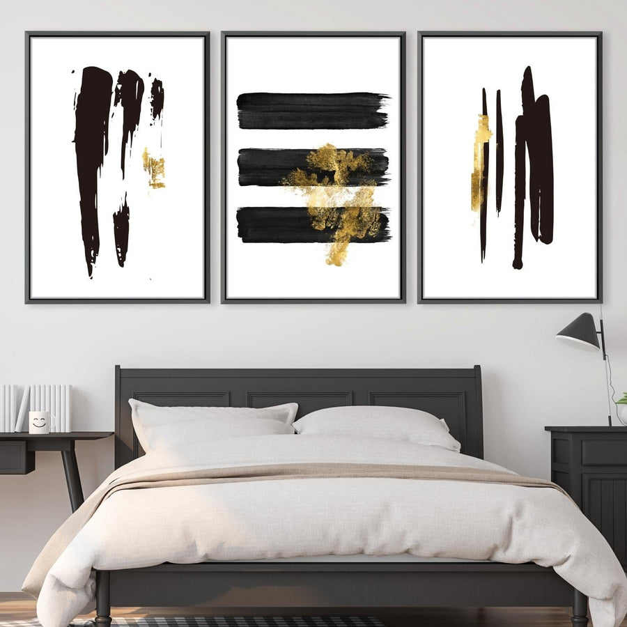 Noir Brush Work Canvas Art Clock Canvas