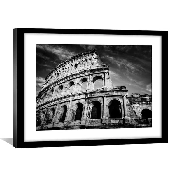 Noir Colosseum Print Art 45 x 30cm / Unframed Canvas Print Clock Canvas