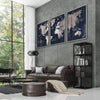 Noir Map Canvas Art Clock Canvas