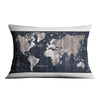 Noir Map Cushion Cushion 48 x 33cm Clock Canvas