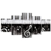 Noir Piano Canvas - 5 Panel Art Clock Canvas