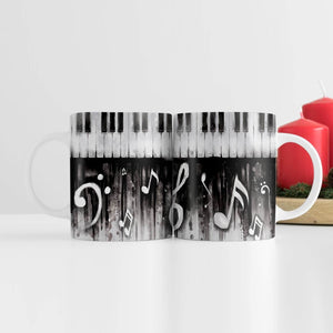 Noir Piano Mug Mug White Clock Canvas
