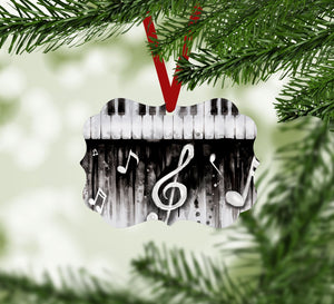 Noir Piano Ornament Christmas Ornament Victorian 10.8 x 8cm Clock Canvas