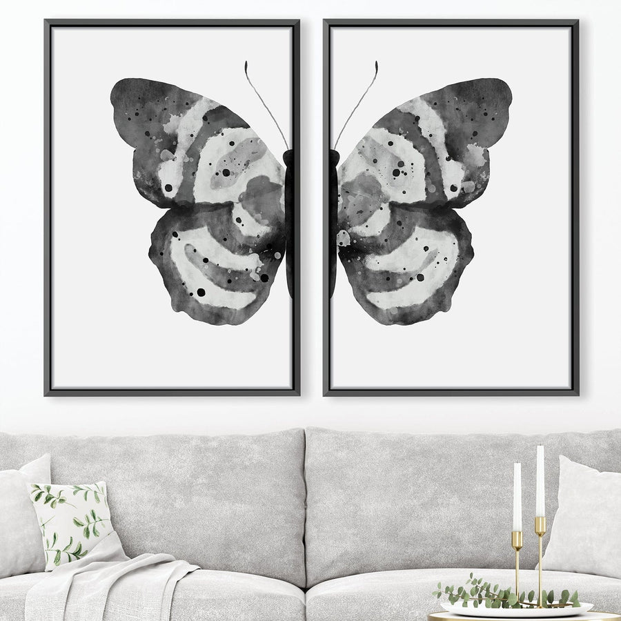 Noir Shades Butterfly Canvas Art Clock Canvas
