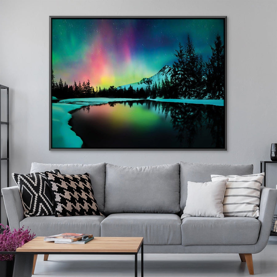 Northern Lights Canvas Art Clock Canvas