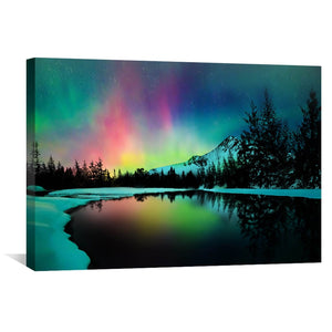 Northern Lights Canvas Art 45 x 30cm / Unframed Canvas Print Clock Canvas