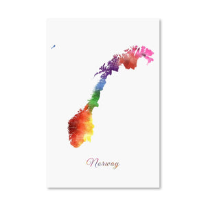 Norway Rainbow Canvas Art Clock Canvas