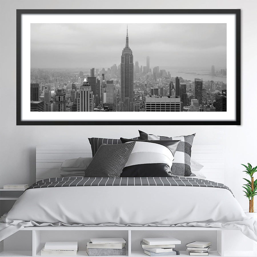 NYC Skyline Print Art Clock Canvas