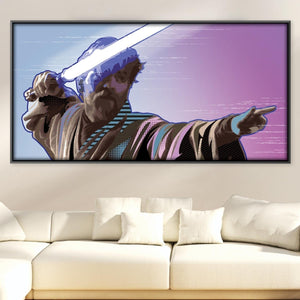 Obi Wan Battle Canvas Art Clock Canvas