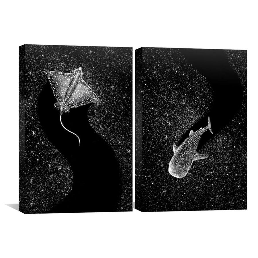Ocean Constellation Canvas Art Set of 2 / 30 x 45cm / Unframed Canvas Print Clock Canvas