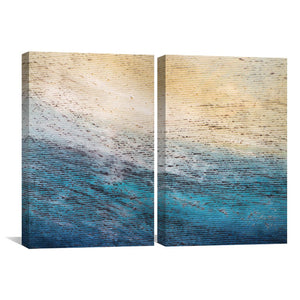 Ocean Shore Canvas Art Set of 2 / 40 x 60cm / Unframed Canvas Print Clock Canvas
