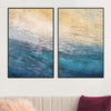 Ocean Shore Canvas Art Set of 2 / 40 x 50cm / No Board - Canvas Print Only Clock Canvas