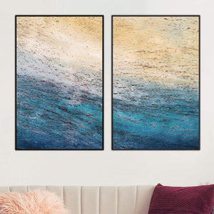 Ocean Shore Canvas Art Set of 2 / 40 x 50cm / No Board - Canvas Print Only Clock Canvas