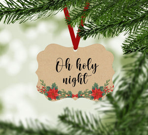 Oh Holy Night Ornament Christmas Ornament Victorian 10.8 x 8cm Clock Canvas