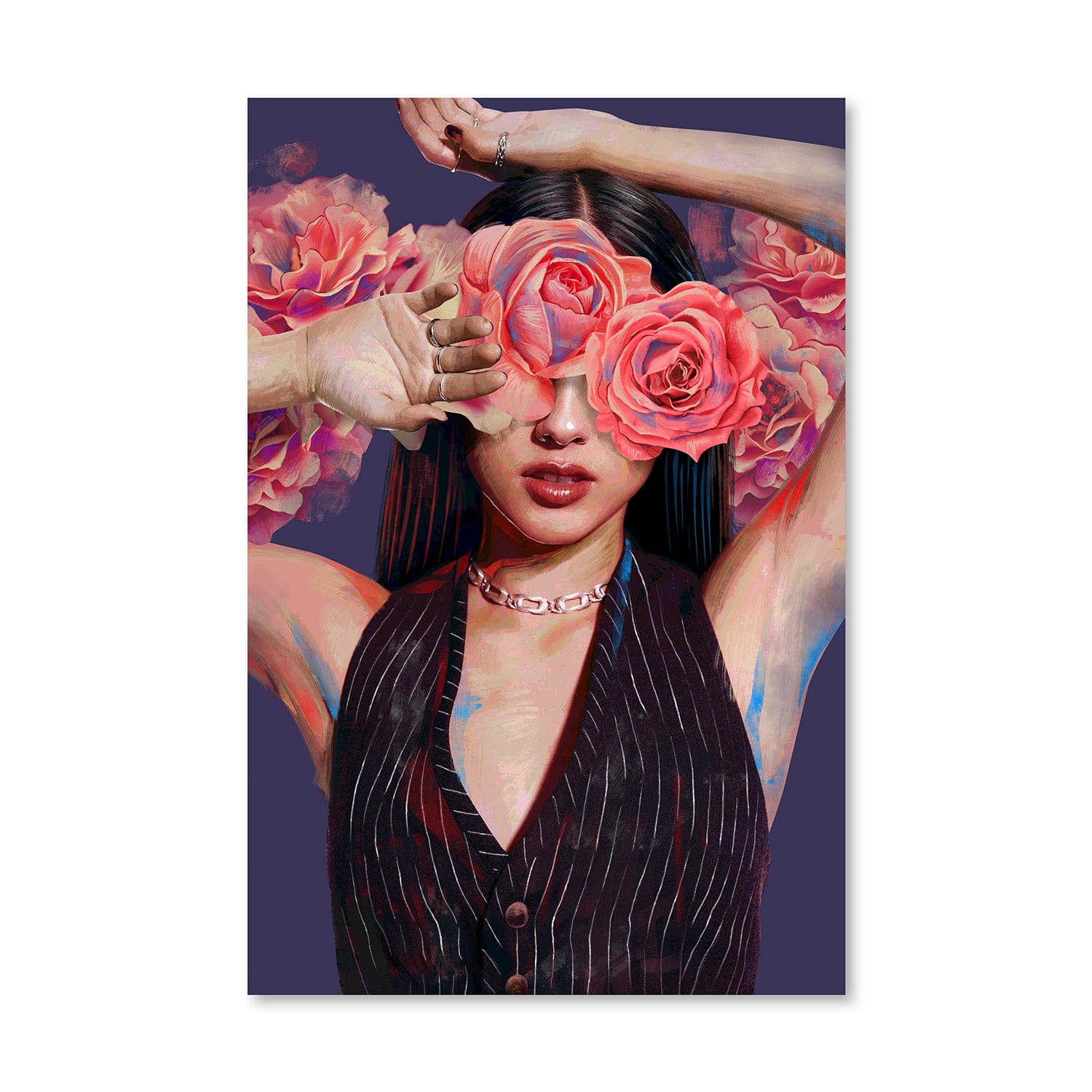 Olivias Flowers Canvas Art Clock Canvas