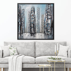 One Day In The City Canvas Art Clock Canvas