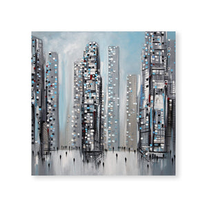 One Day In The City Canvas Art Clock Canvas