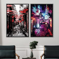 Osaka Streets Canvas Art Clock Canvas