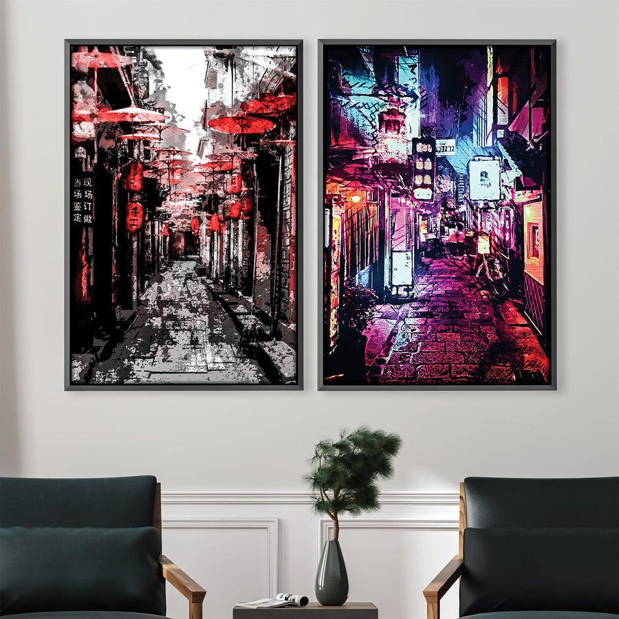 Osaka Streets Canvas Art Clock Canvas