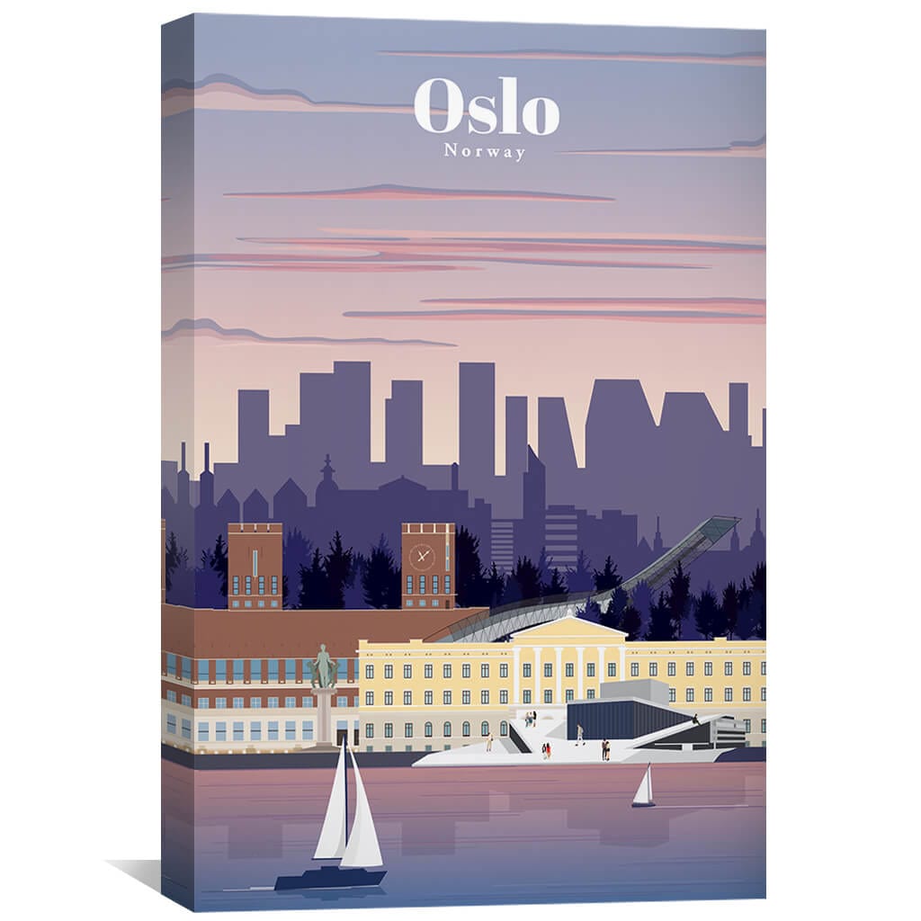 Oslo Canvas - Studio 324 Art 30 x 45cm / Unframed Canvas Print Clock Canvas