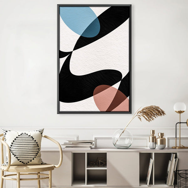 Overlapping Abstract Oval Canvas Art 30 x 45cm / Unframed Canvas Print Clock Canvas