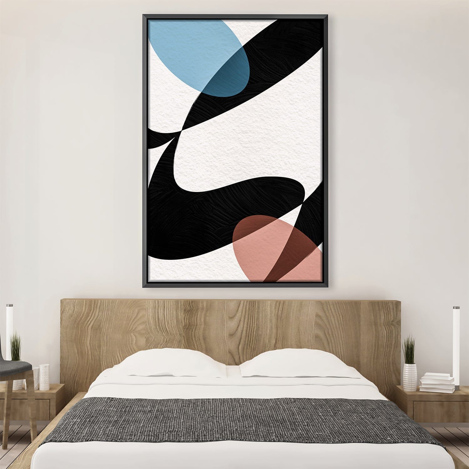 Overlapping Abstract Oval Canvas Art Clock Canvas
