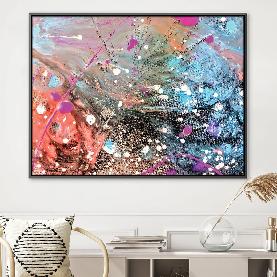 Paint Splatter Canvas Art 45 x 30cm / Unframed Canvas Print Clock Canvas