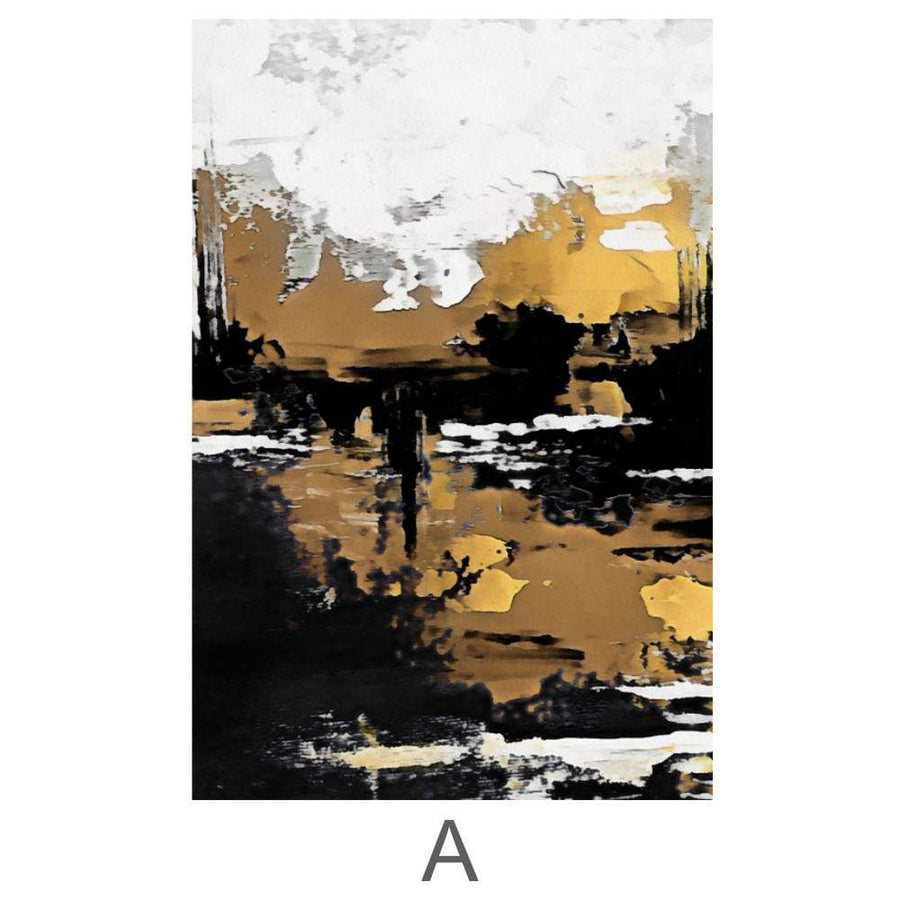 Painted Bronze Canvas Art A / 40 x 50cm / Standard Gallery Wrap Clock Canvas